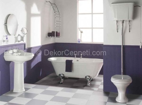 Mor Banyo Dekorasyonu