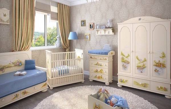 Erkek bebek odası duvar kağıdı modelleri