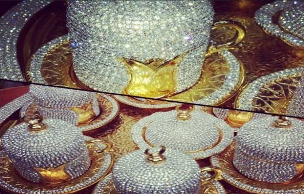 Swarovski Taşlı Çay ve Kahve Setleri